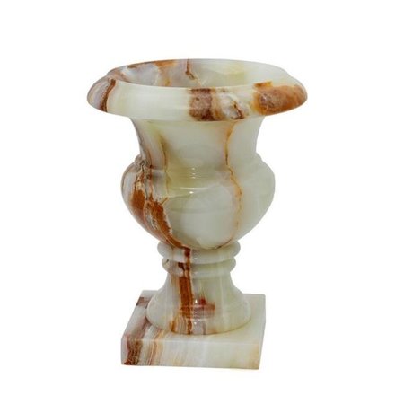 MARBLE CRAFTER Marble Crafter FVP25-LG Selene Style Small Planter; Light Green Onyx FVP25-LG